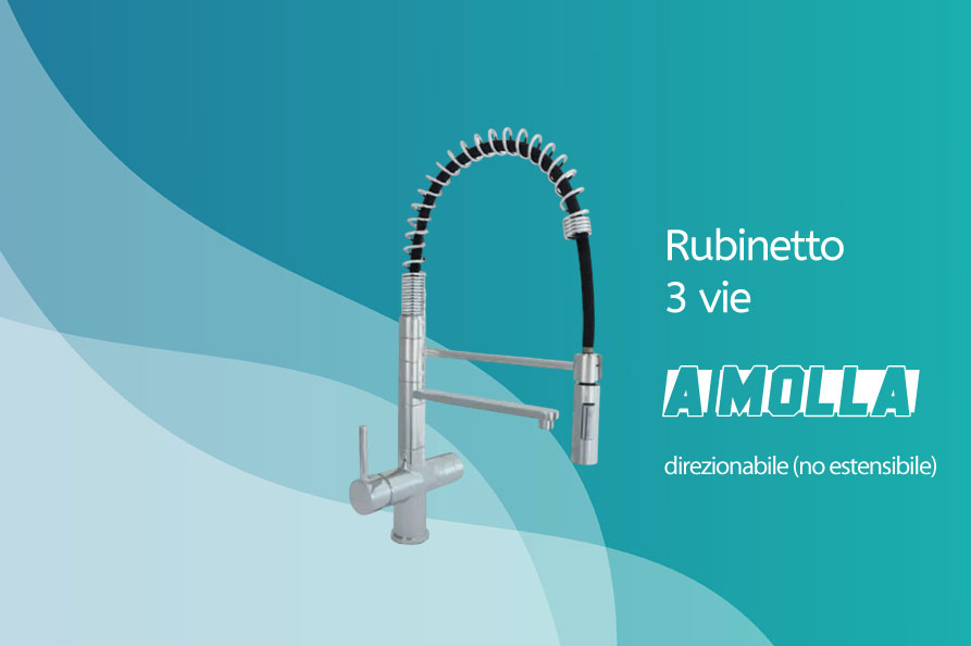 Rubinetto a 3 vie con doccetta a molla non estensibile